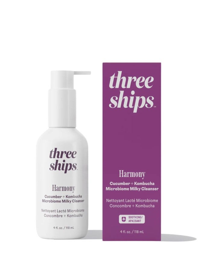 Three Ships - Harmony Cucumber + Kombucha Microbiome Balancing Cleanser | Repair, Balance, Soothe Skin | Cruelty-Free, Vegan, Paraben-Free, Sensitive Skin Safe (4 fl oz | 118 mL) - Image 1